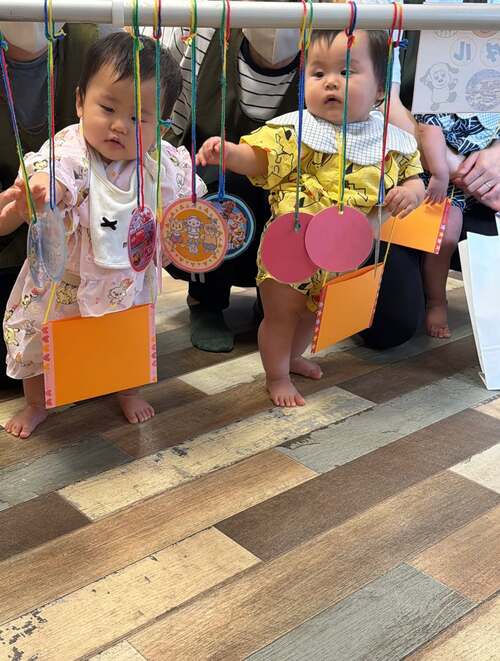 夏祭り　保育園　おめん　メダル